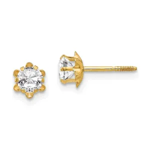 Madi K Kid's 14k  4mm Synthetic (Apr) Screwback Earrings
