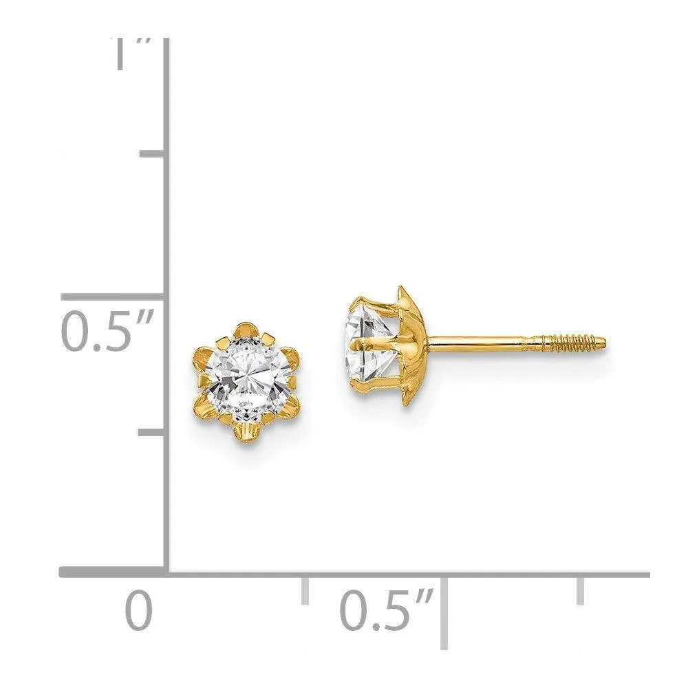 Madi K Kid's 14k  4mm Synthetic (Apr) Screwback Earrings