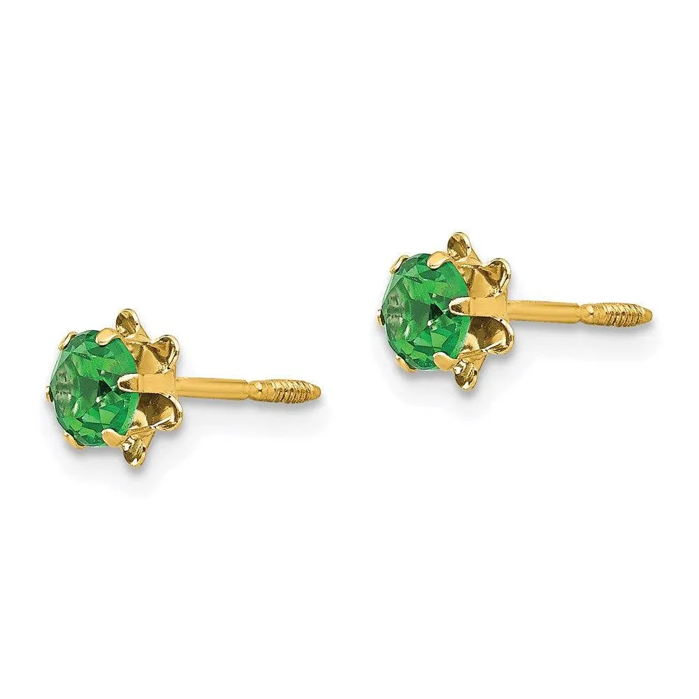 Madi K Kid's 14k  4mm Synthetic (May) Screwback Earrings