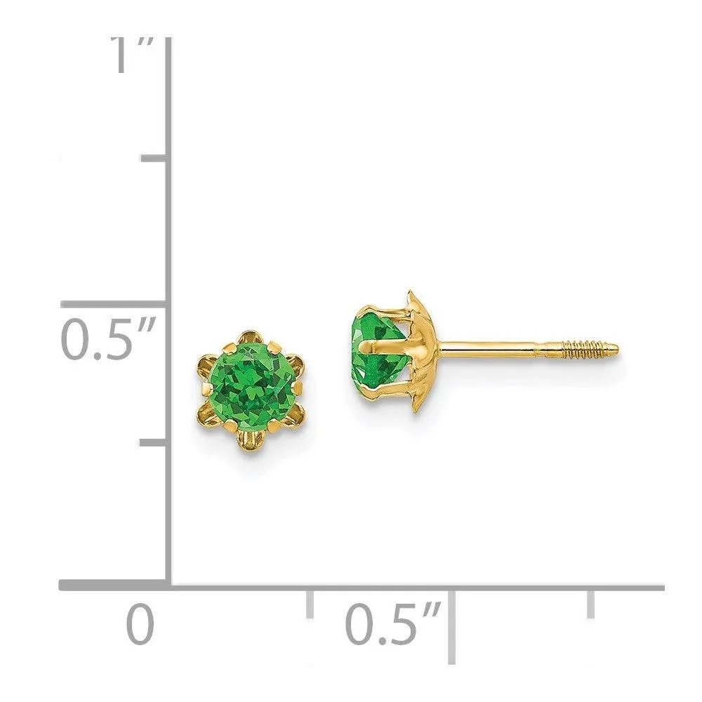 Madi K Kid's 14k  4mm Synthetic (May) Screwback Earrings