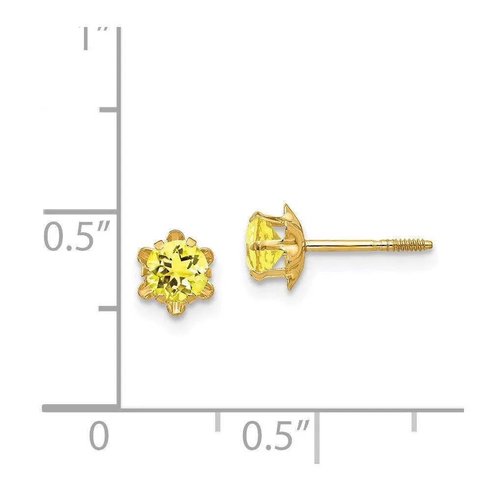 Madi K Kid's 14k  4mm Synthetic (Nov) Screwback Earrings