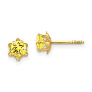 Madi K Kid's 14k  4mm Synthetic (Nov) Screwback Earrings
