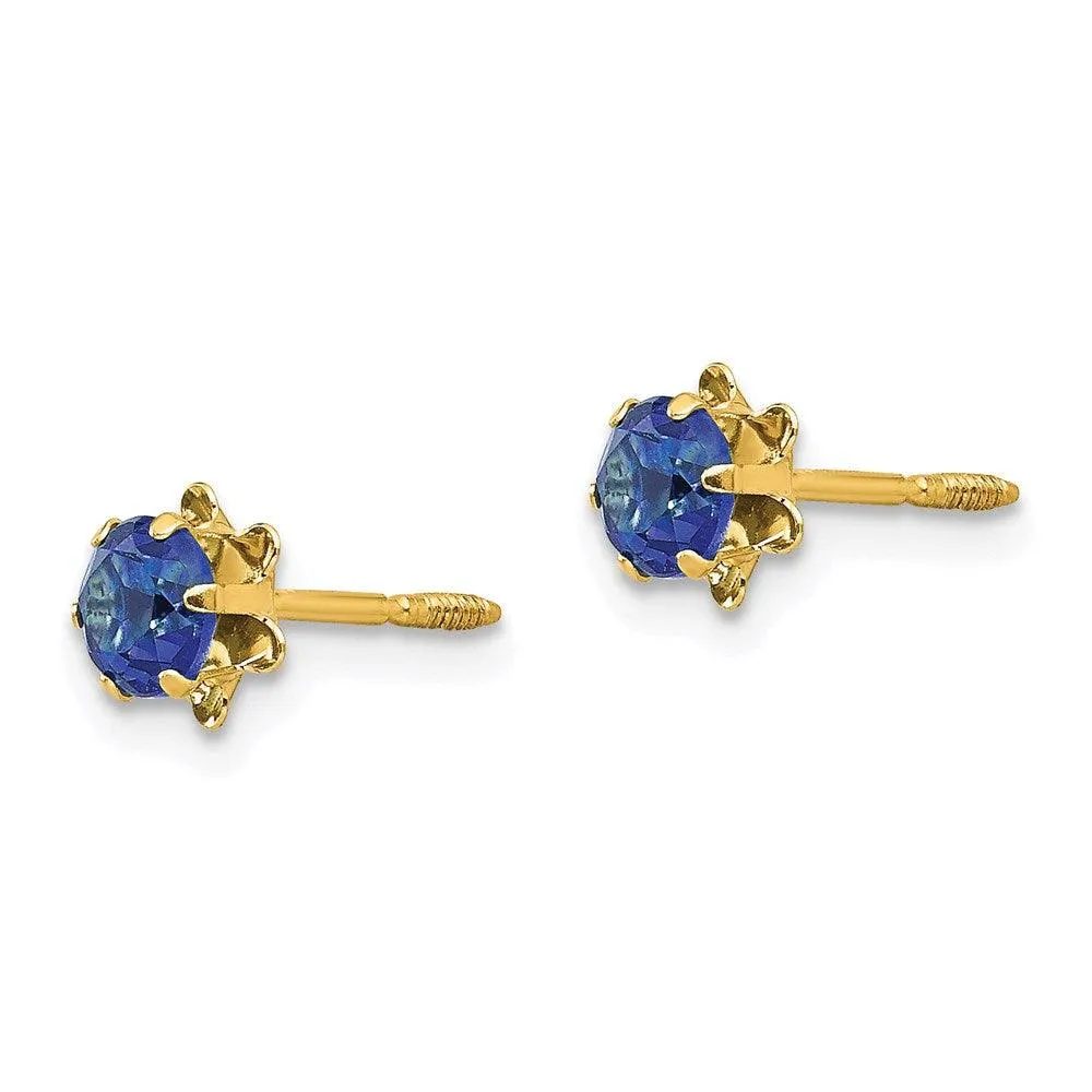 Madi K Kid's 14k  4mm Synthetic (Sep) Screwback Earrings
