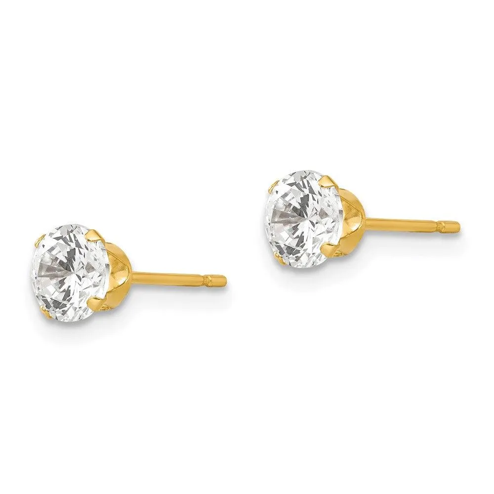 Madi K Kid's 14k  5mm CZ Post Earrings