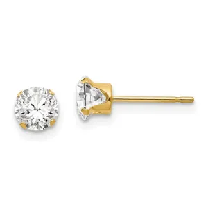 Madi K Kid's 14k  5mm CZ Post Earrings