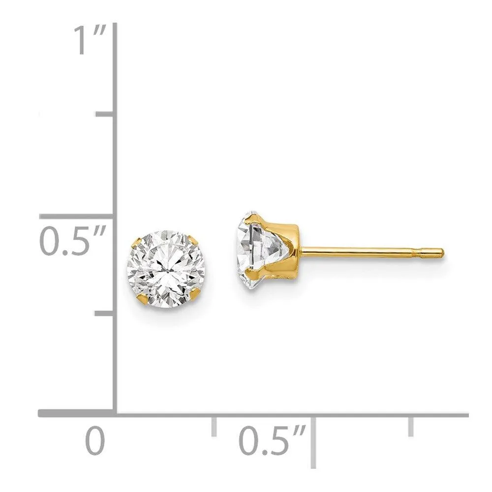 Madi K Kid's 14k  5mm CZ Post Earrings