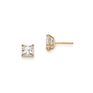 Madi K Kid's 14k  5mm Square CZ Basket Set Stud Earrings