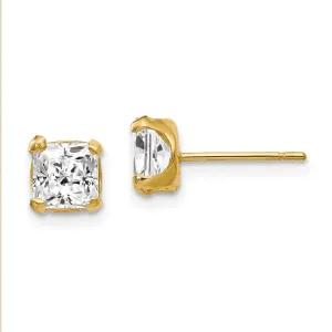 Madi K Kid's 14k  5mm Square CZ Post Earrings