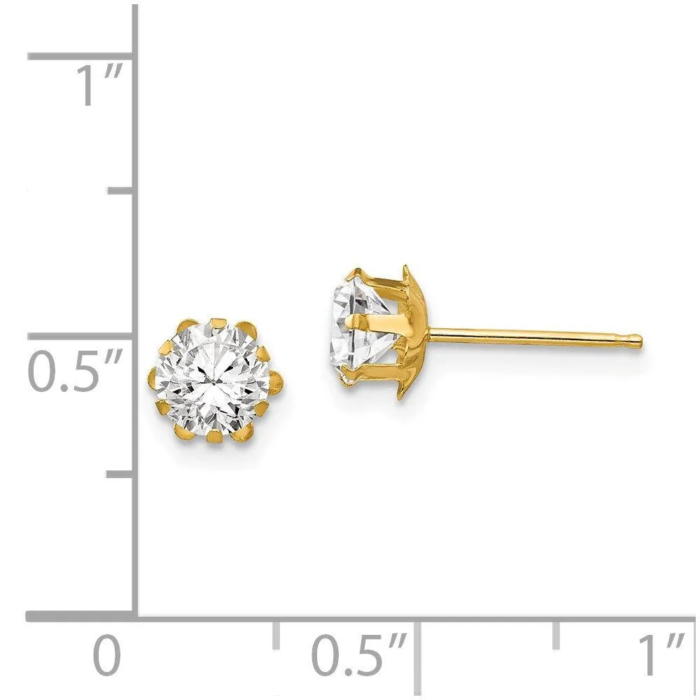Madi K Kid's 14k  5mm Synthetic (Apr) Earrings