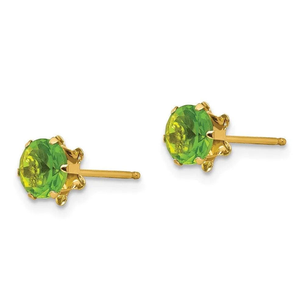 Madi K Kid's 14k  5mm Synthetic (Aug) Earrings