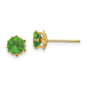 Madi K Kid's 14k  5mm Synthetic (Aug) Earrings