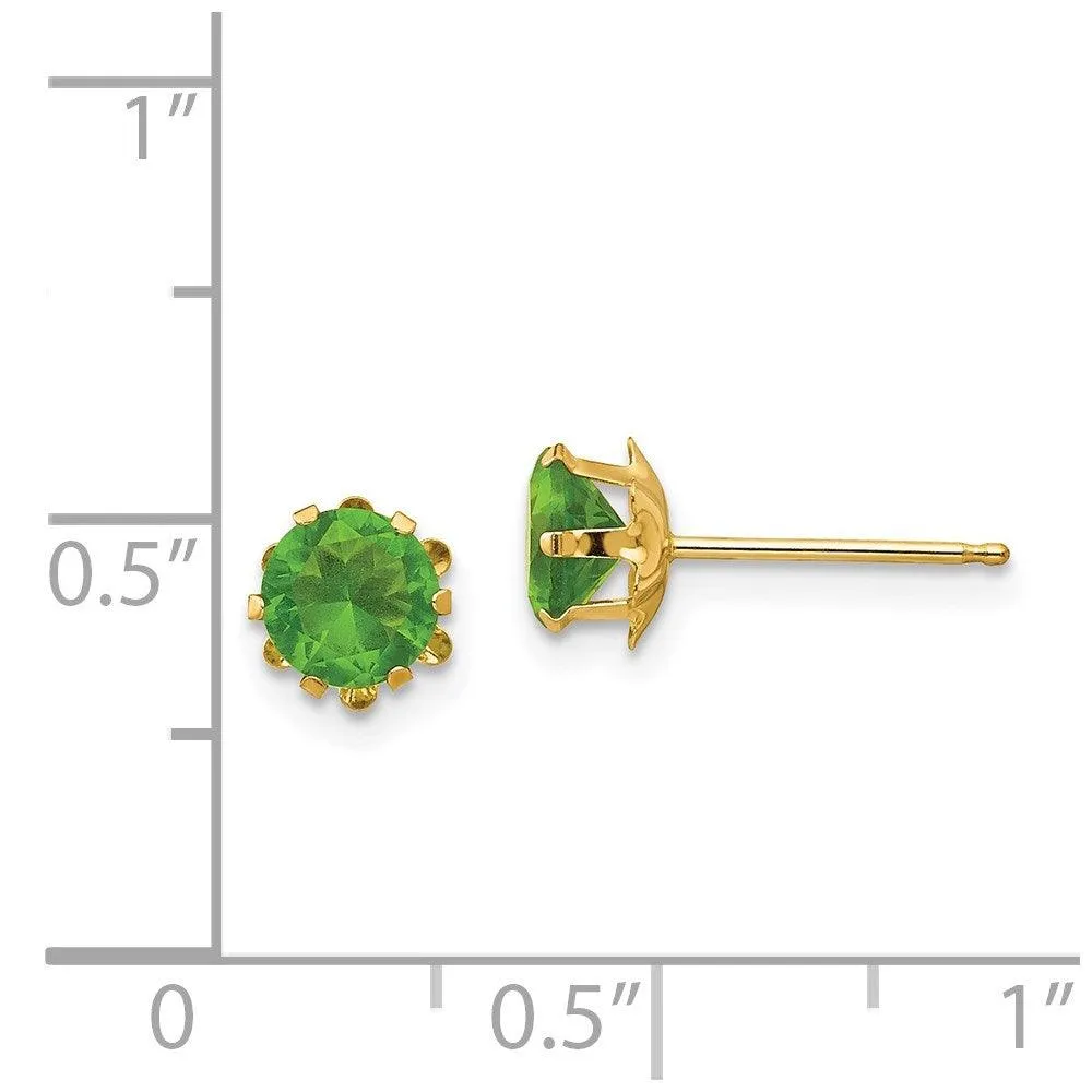 Madi K Kid's 14k  5mm Synthetic (Aug) Earrings