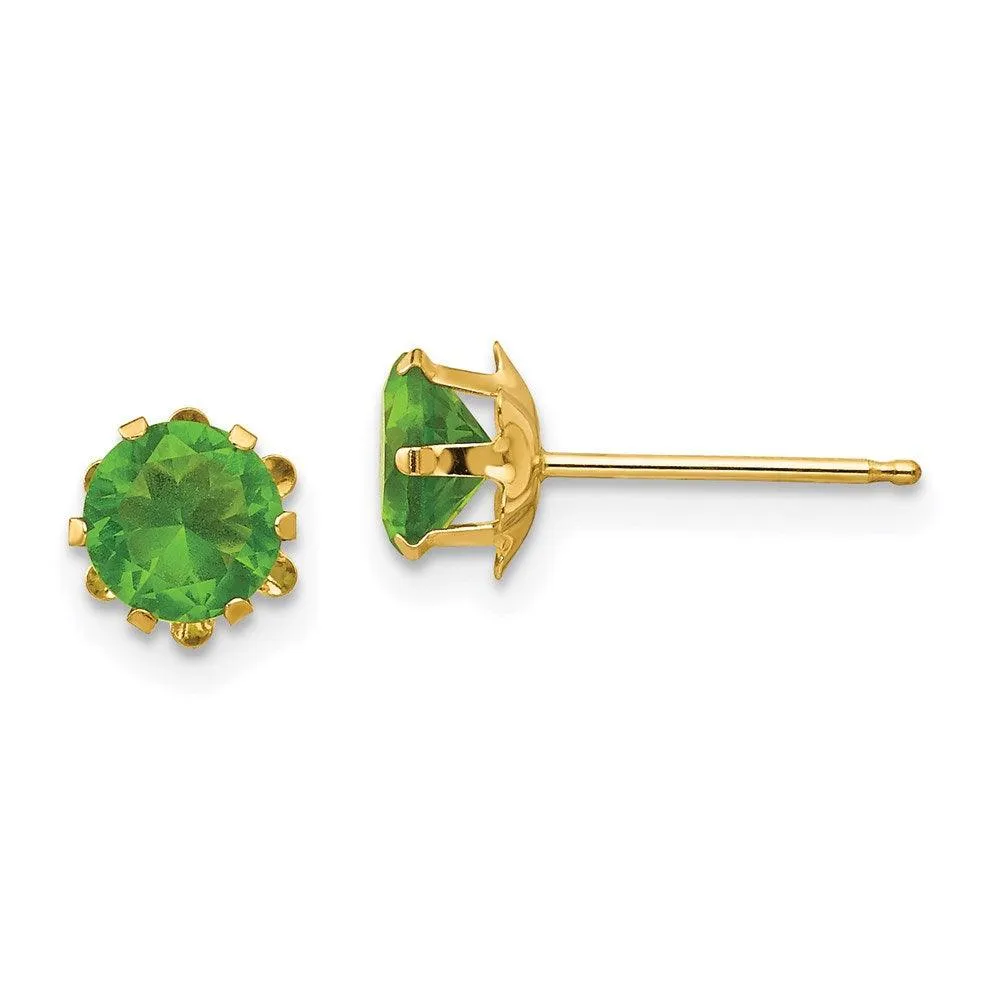 Madi K Kid's 14k  5mm Synthetic (Aug) Earrings