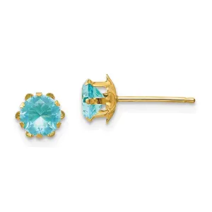 Madi K Kid's 14k  5mm Synthetic (Mar) Earrings
