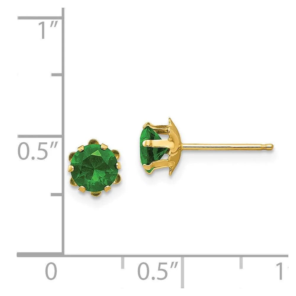 Madi K Kid's 14k  5mm Synthetic (May) Earrings