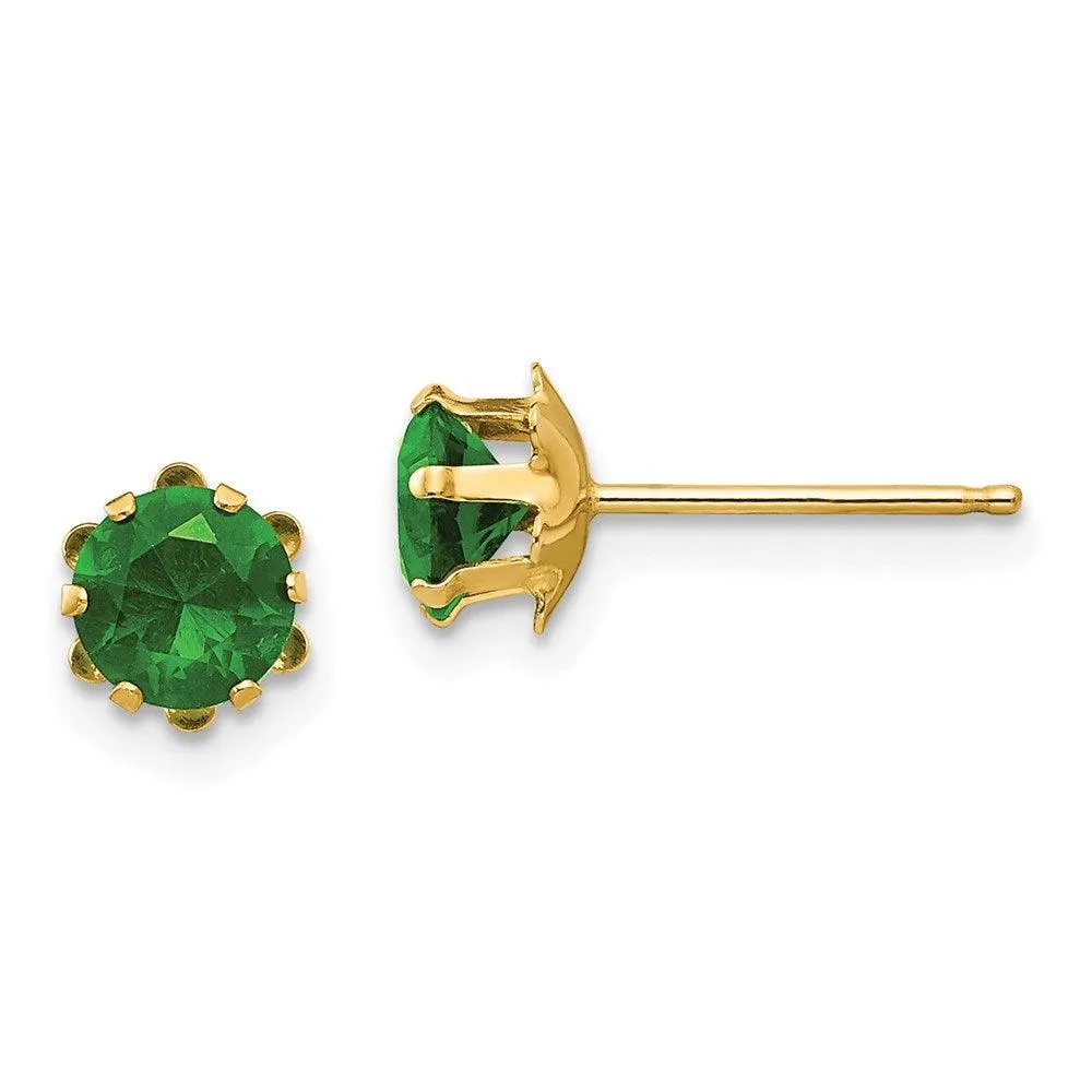 Madi K Kid's 14k  5mm Synthetic (May) Earrings