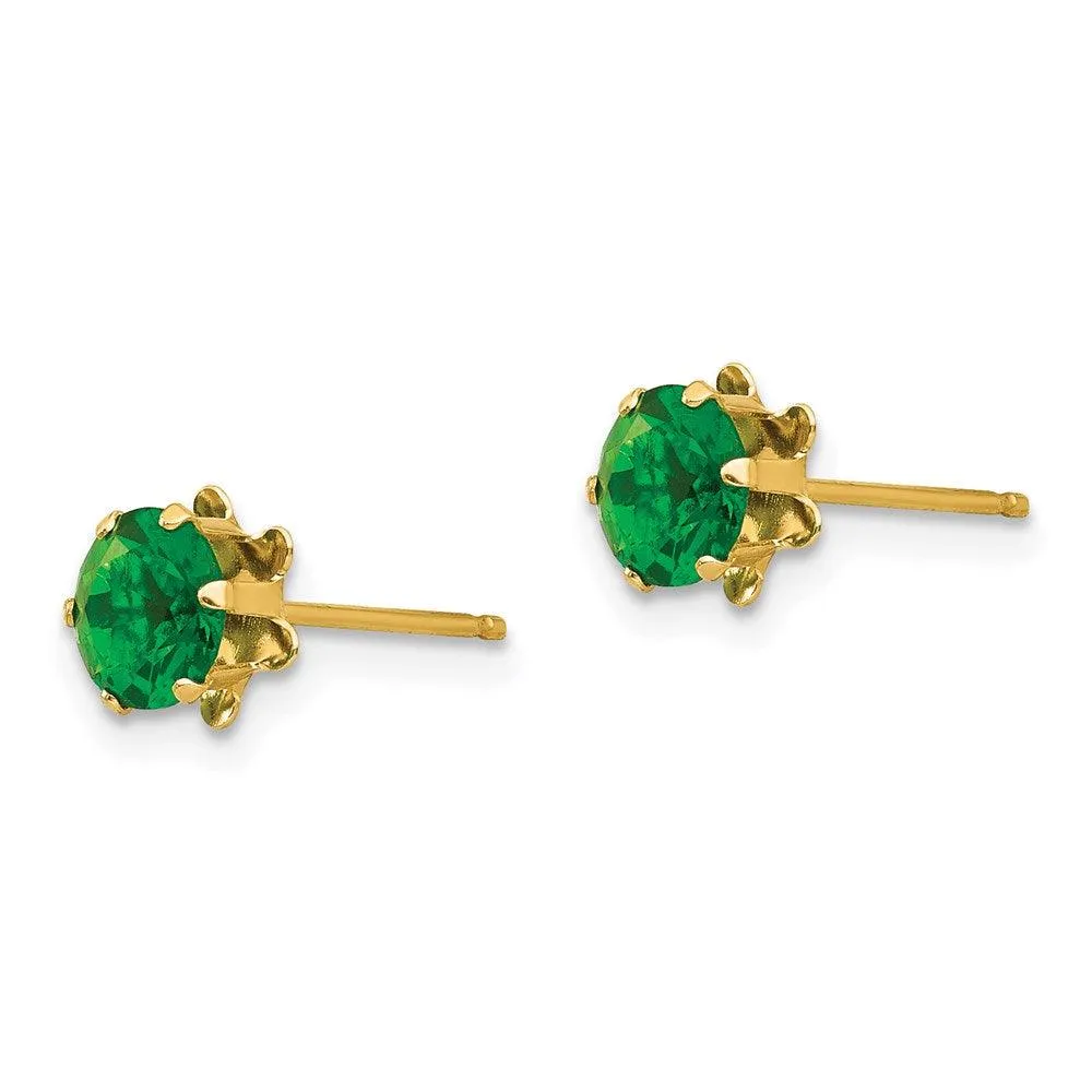 Madi K Kid's 14k  5mm Synthetic (May) Earrings