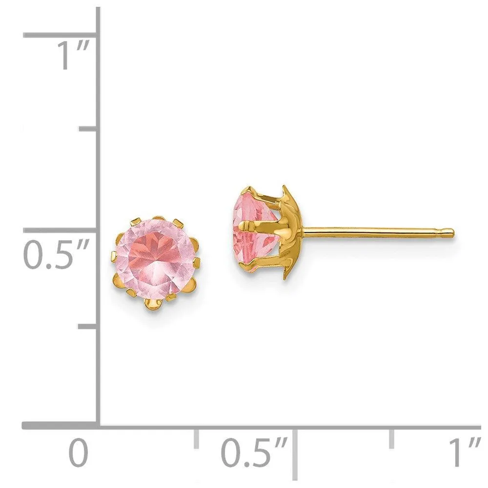 Madi K Kid's 14k  5mm Synthetic (Oct) Earrings