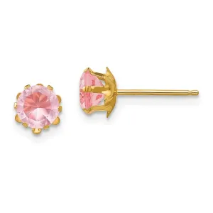 Madi K Kid's 14k  5mm Synthetic (Oct) Earrings