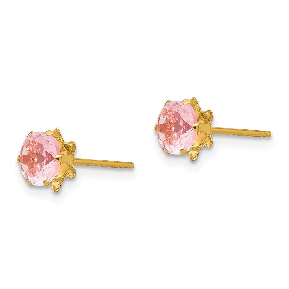 Madi K Kid's 14k  5mm Synthetic (Oct) Earrings