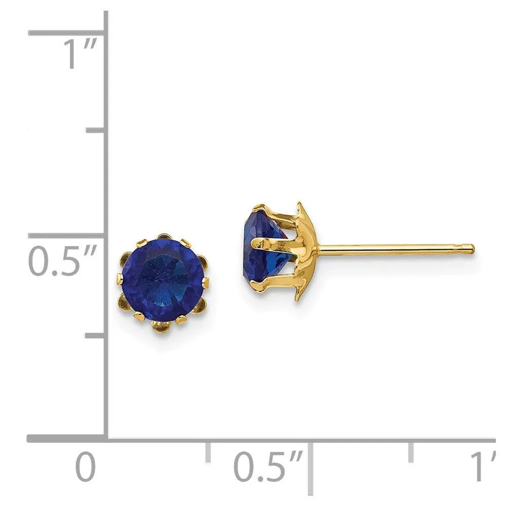 Madi K Kid's 14k  5mm Synthetic (Sep) Earrings