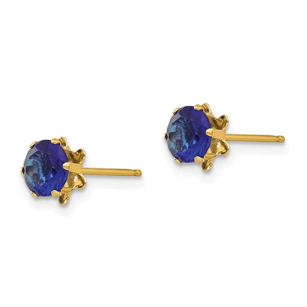 Madi K Kid's 14k  5mm Synthetic (Sep) Earrings