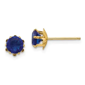 Madi K Kid's 14k  5mm Synthetic (Sep) Earrings