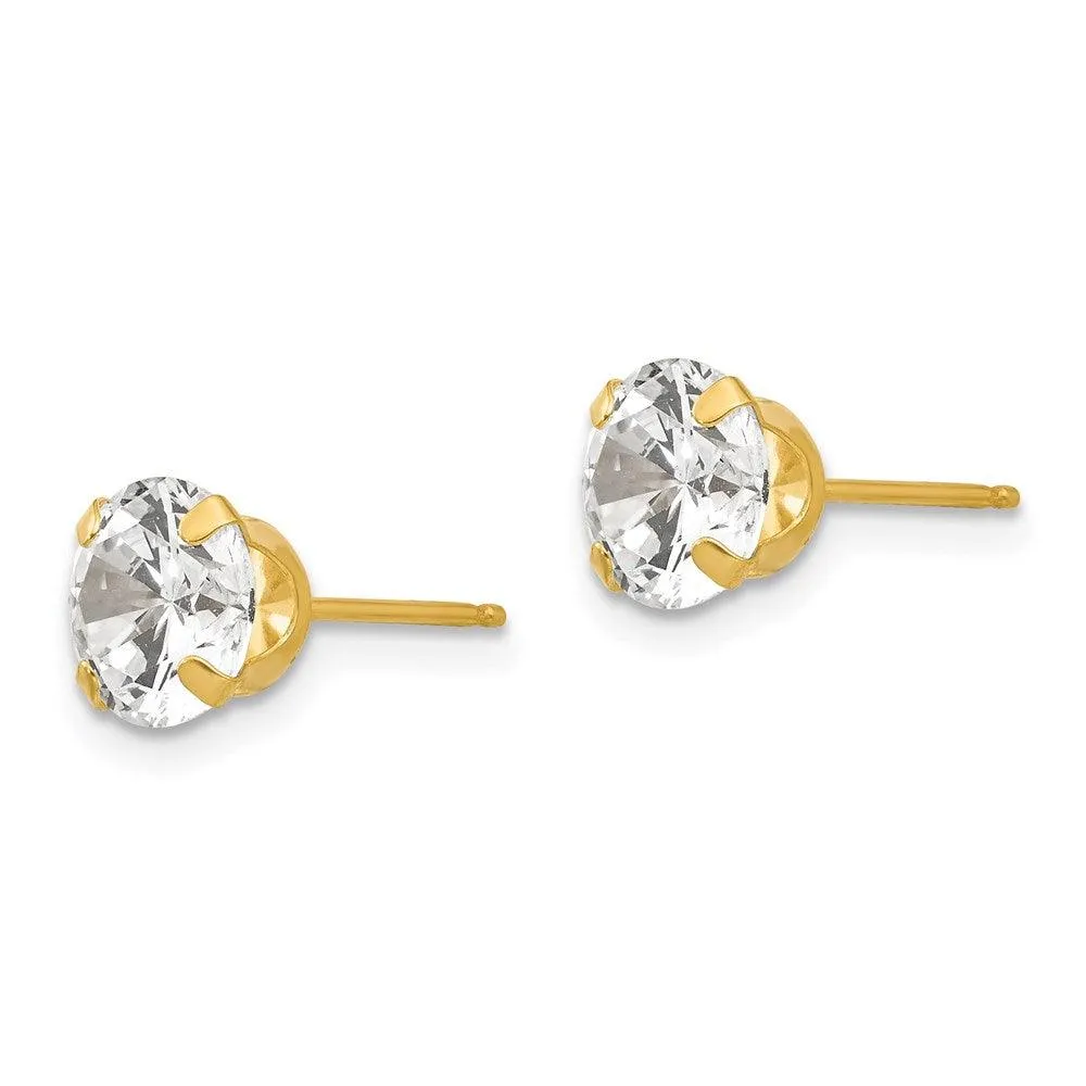 Madi K Kid's 14k  6.5mm CZ Post Earrings