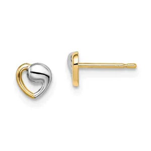 Madi K Kid's 14k  & White Rhodium Heart Post Earrings