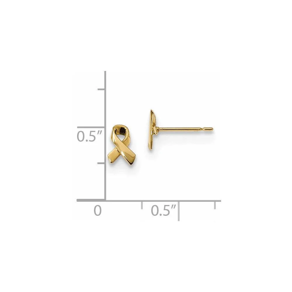 Madi K Kid's 14k  Awareness Ribbon Post Earrings