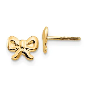 Madi K Kid's 14k  Bows Screwback Earrings