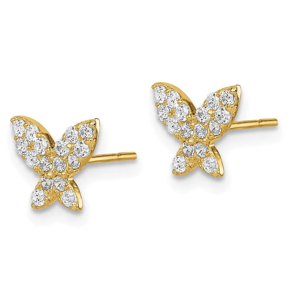 Madi K Kid's 14k  Butterfly CZ Post Earrings