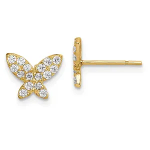 Madi K Kid's 14k  Butterfly CZ Post Earrings