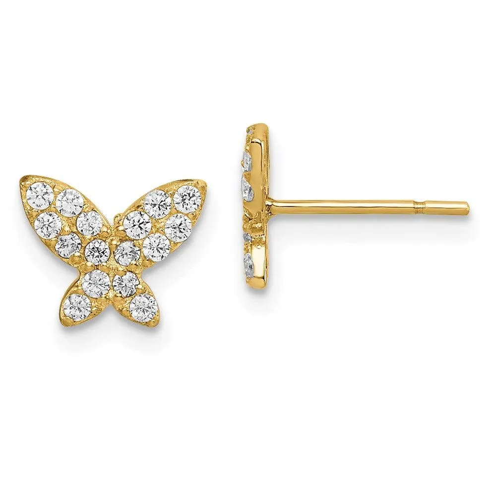 Madi K Kid's 14k  Butterfly CZ Post Earrings