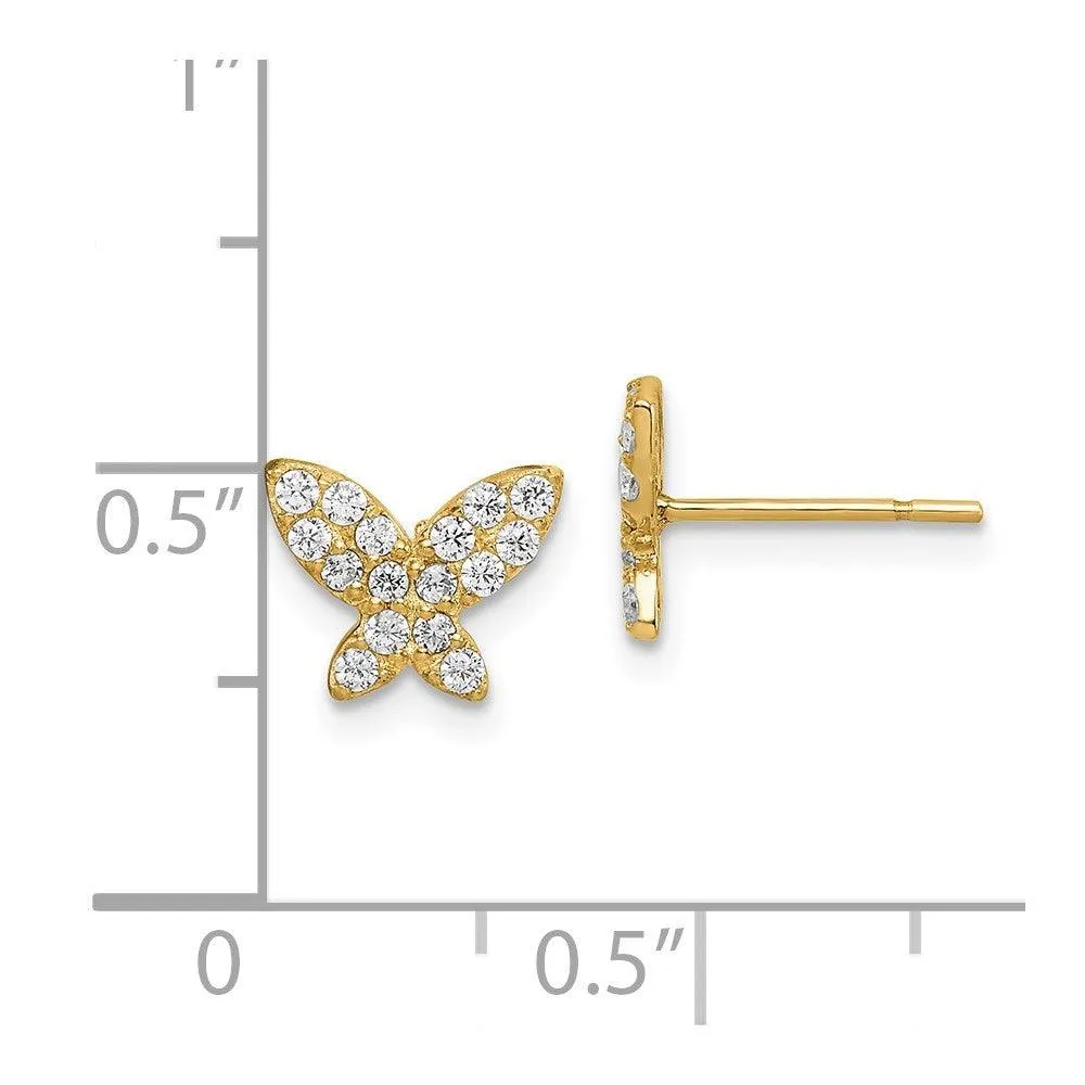 Madi K Kid's 14k  Butterfly CZ Post Earrings