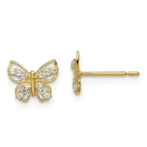 Madi K Kid's 14k  Butterfly CZ Stud Earrings
