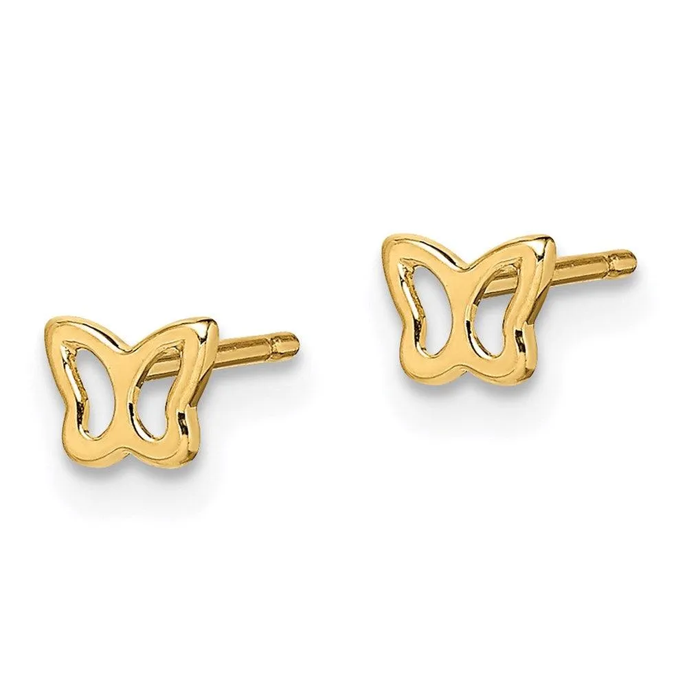 Madi K Kid's 14k  Butterfly Post Earrings