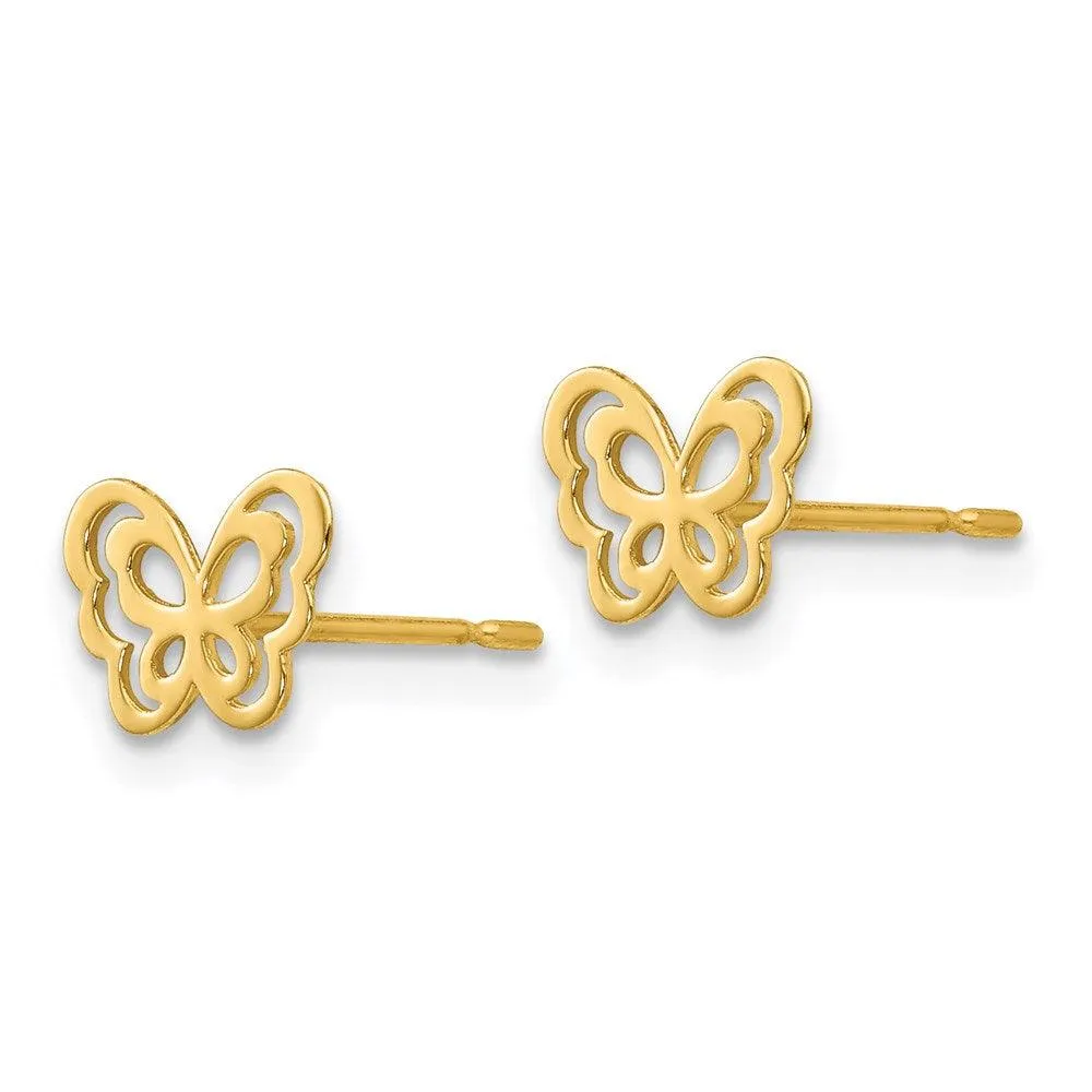 Madi K Kid's 14k   Butterfly Post Earrings