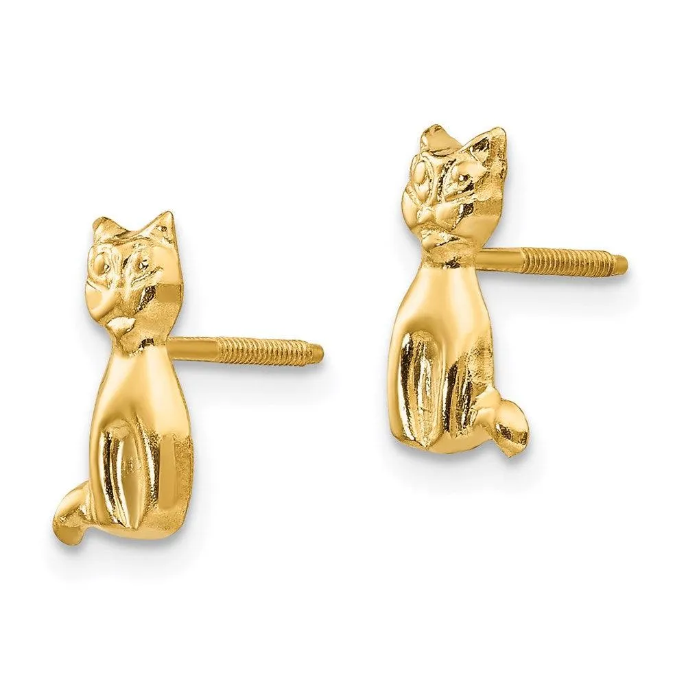 Madi K Kid's 14k  Cat Earrings
