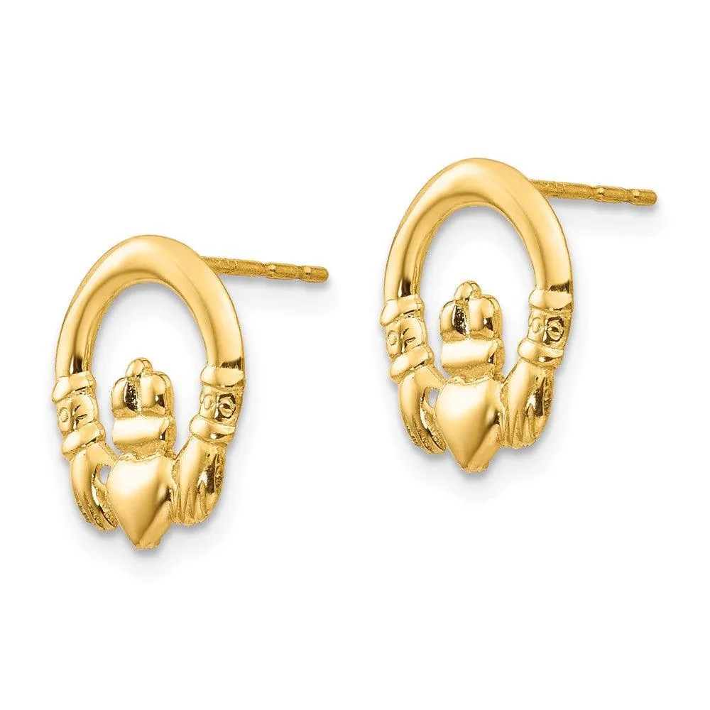 Madi K Kid's 14k  Claddagh Post Earrings