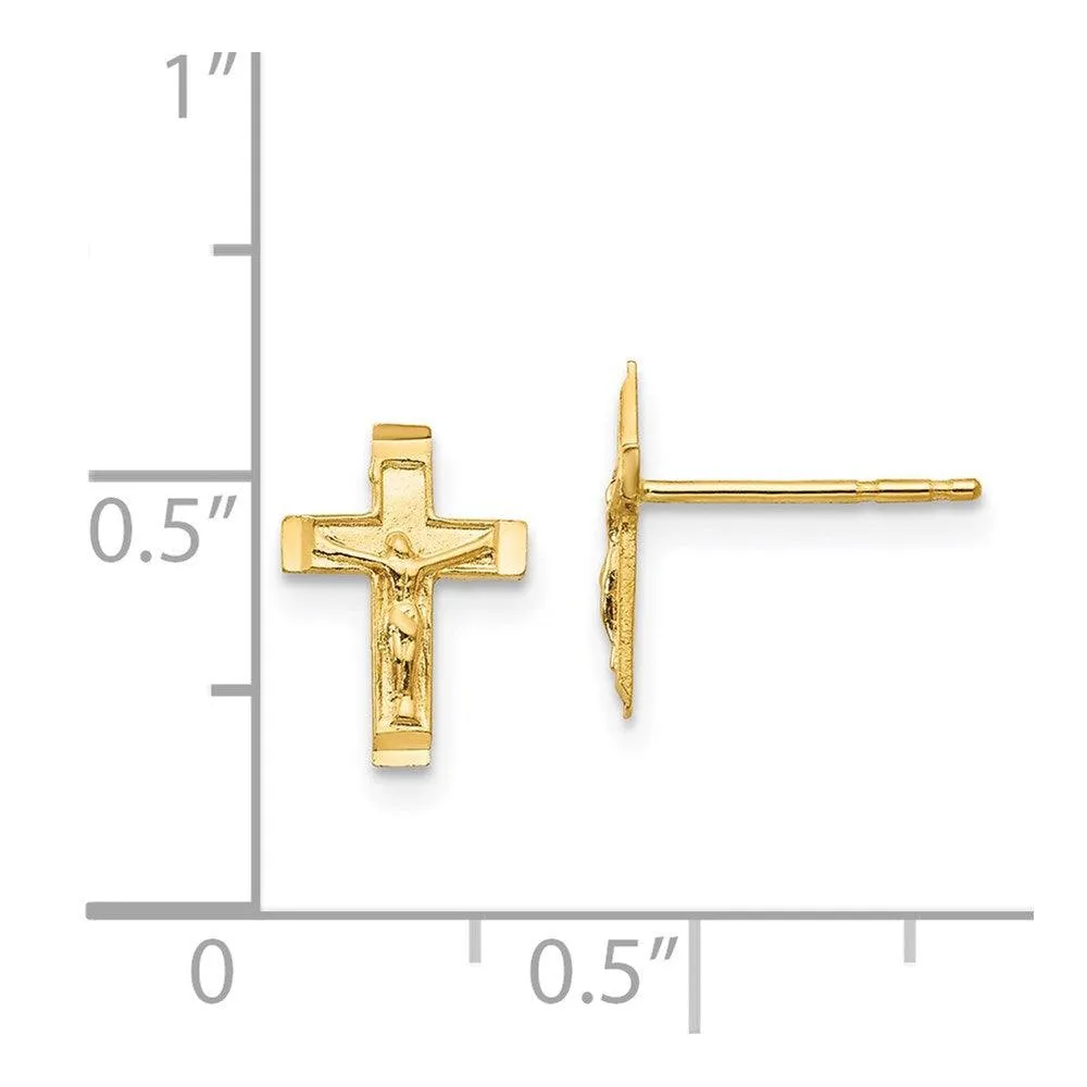 Madi K Kid's 14k  Crucifix Post Earrings