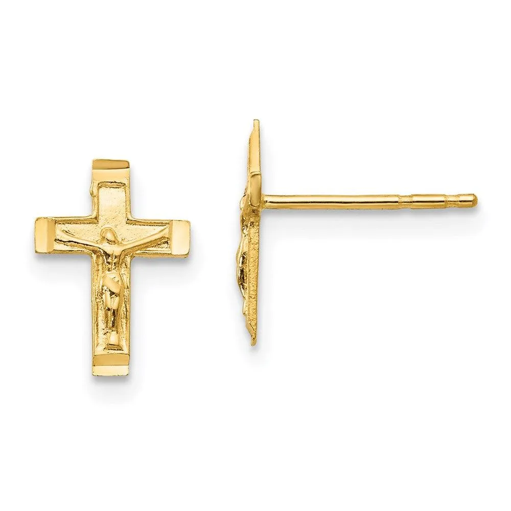 Madi K Kid's 14k  Crucifix Post Earrings