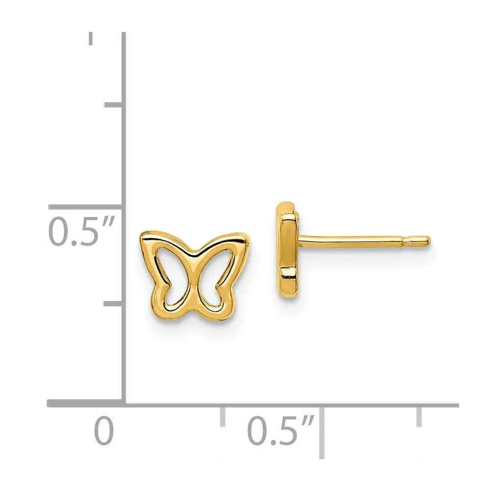 Madi K Kid's 14k  Cut-out Butterfly Post Earrings