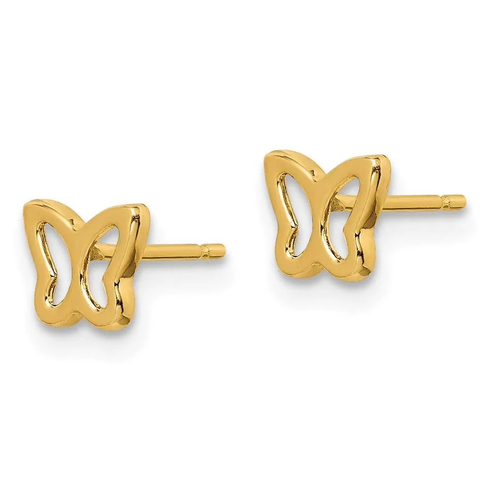 Madi K Kid's 14k  Cut-out Butterfly Post Earrings