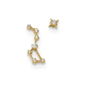 Madi K Kid's 14k   CZ 1 Stud Star & 1 Little Dipper Post Earrings