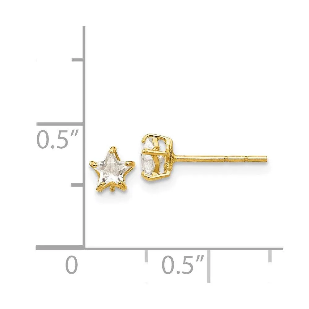 Madi K Kid's 14k  CZ 4mm Star Post Earrings