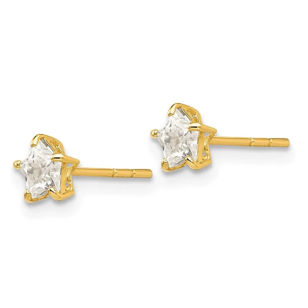 Madi K Kid's 14k  CZ 4mm Star Post Earrings