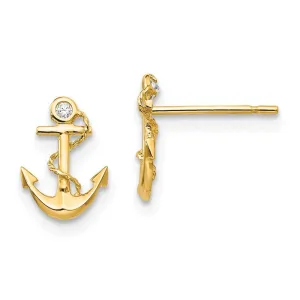 Madi K Kid's 14k  CZ  Anchor Post Earrings
