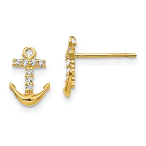 Madi K Kid's 14k  CZ Anchor Post Earrings