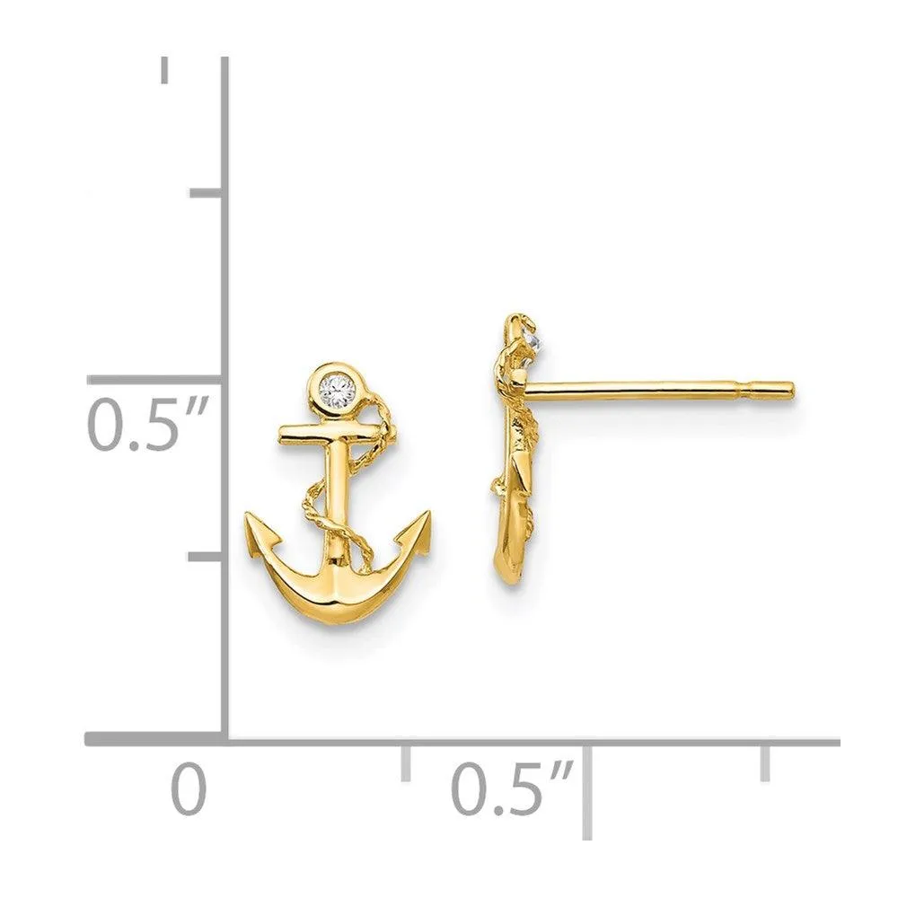 Madi K Kid's 14k  CZ  Anchor Post Earrings